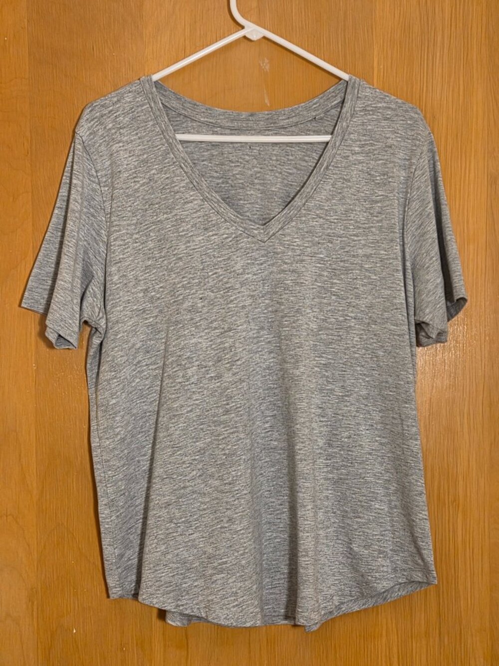 Universal Standard Womens Slub Knit V-Neck Top Size S Gray Capsule Minimalist